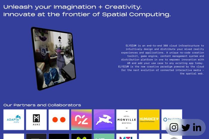 Elysium Landing Page
