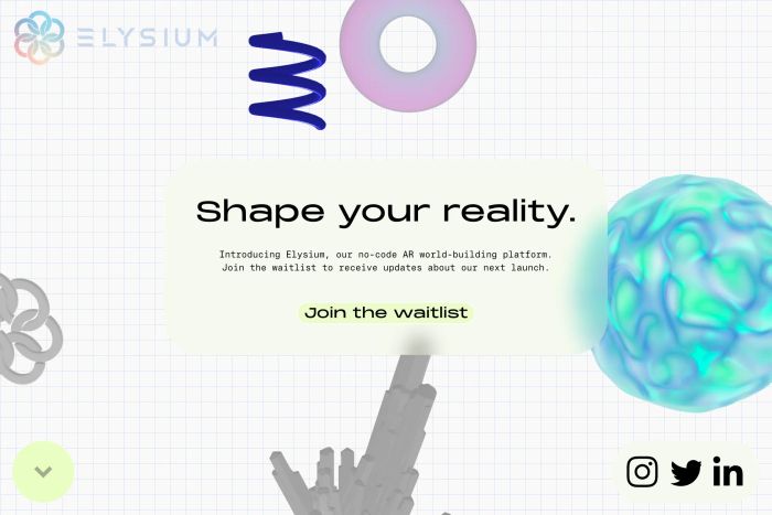 Elysium Landing Page